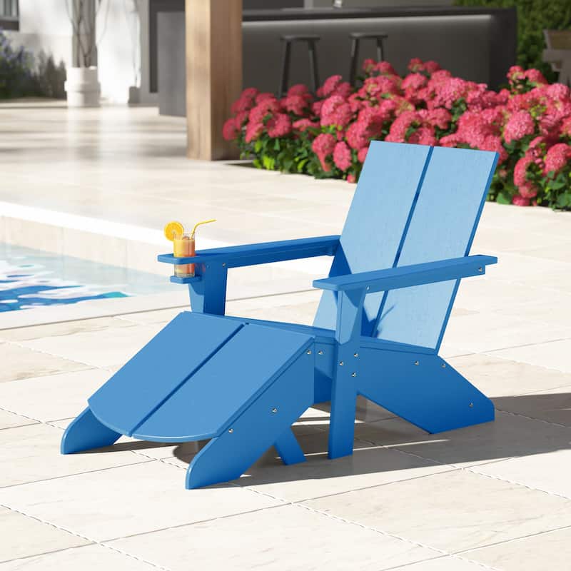 Coastin Modern Poly Adirondack Chair With Ottoman