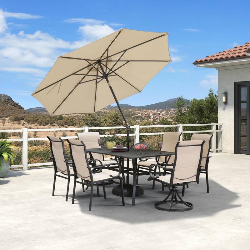 PURPLE LEAF 9 FT Super Adjustable DOUBLE Tilting Crank and Tilt Table Umbrella Outdoor Patio Market Umbrella