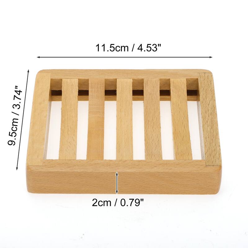 Portable Square Soap Dish for Bathroom for Kitchen 4.53"x3.74"x0.79" Brown 1 Pc