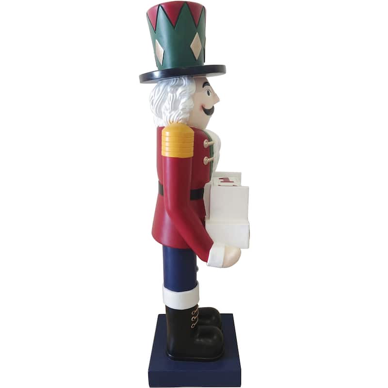 Fraser Hill Farm 60-inch Fiberglass Nutcracker Figurine with Music and Countdown - Multi