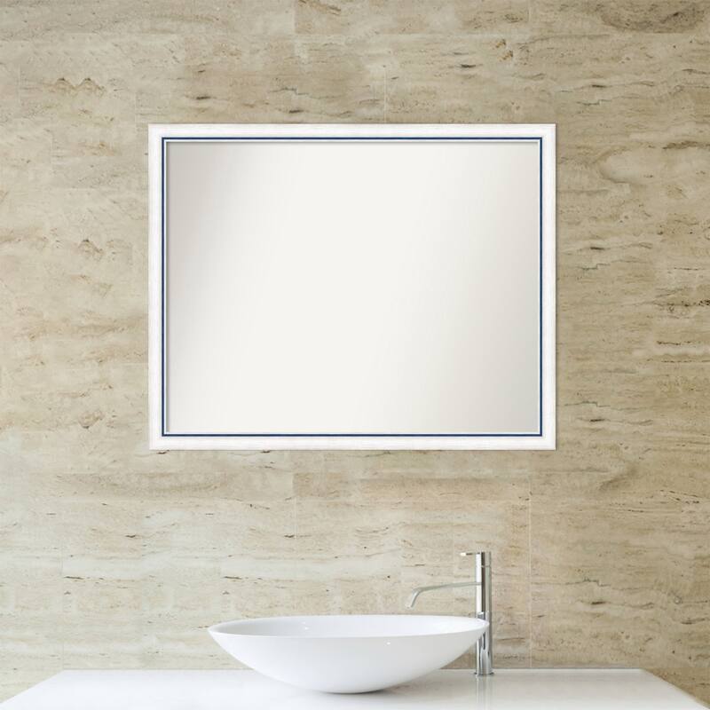 Morgan Non-Beveled Wood Framed Bathroom Vanity Wall Mirror