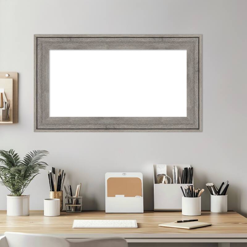 Amanti Art Regis Barnwood Grey Framed Dry Erase Magnetic Board