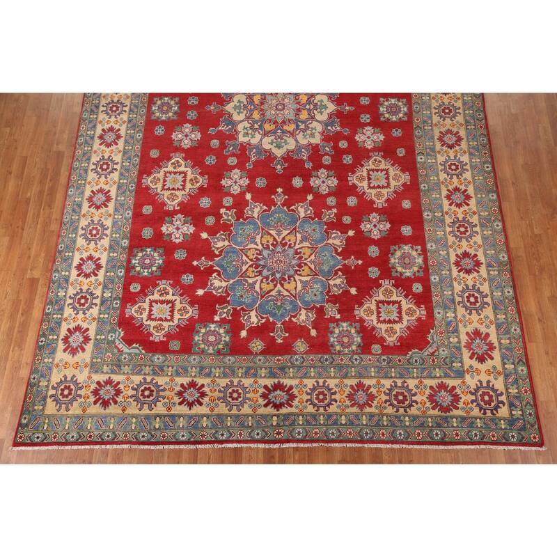 Large Red Kazak Oriental Area Rug Hand-Knotted Wool Carpet - 9'9" x 15'5"