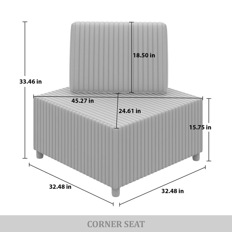 CraftPorch Luxurious Velvet Upholstered 4 Pieces Chair and 2 Corner Seat