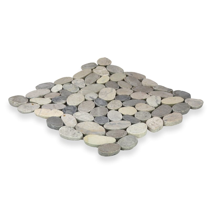 Sliced Pebble 11 in. x 11 in. Mesh-Mounted Mosaic Wall and Floor Tile