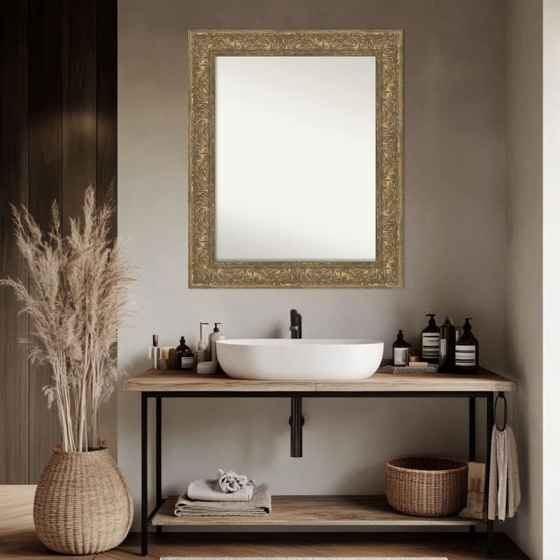 Luxe Non-Beveled Framed Bathroom Vanity Wall Mirror