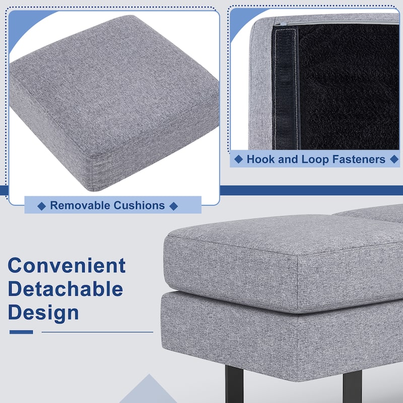 Costway Waiting Room Bench Seating with Metal Frame Leg Upholstered - See Details