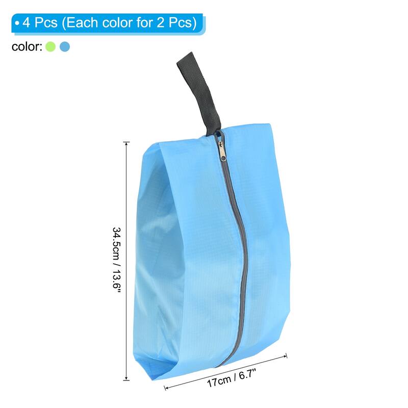 4pcs Waterproof Shoes Bags, 34.5 x 17cm Travel Shoe Organizer Bag Sky Blue Green - Sky Blue, Green - Sky Blue, Green