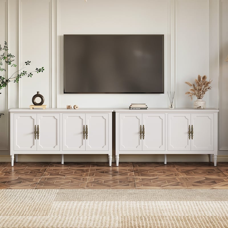 58" W Sideboard Cabinet with Adjustable Shelves and 4 Doors