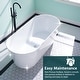 preview thumbnail 14 of 28, Freestanding Acrylic Soaking Bathtub With Chrome Drain And Overflow Holes