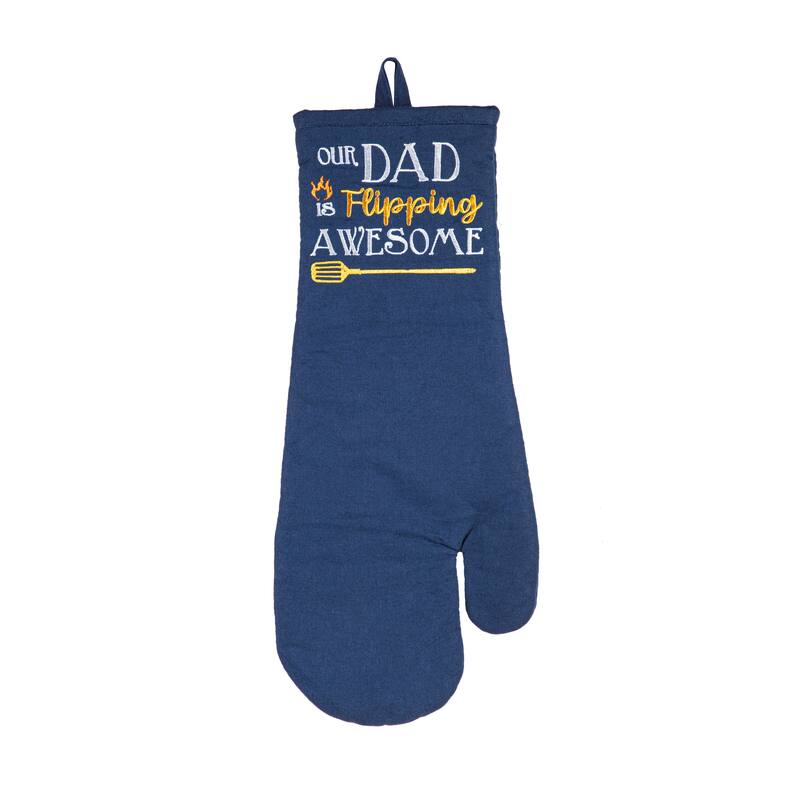 Father's Day Grilling Apron and Oven Mitt Gift Set, Our Dad is Flipping Awesome