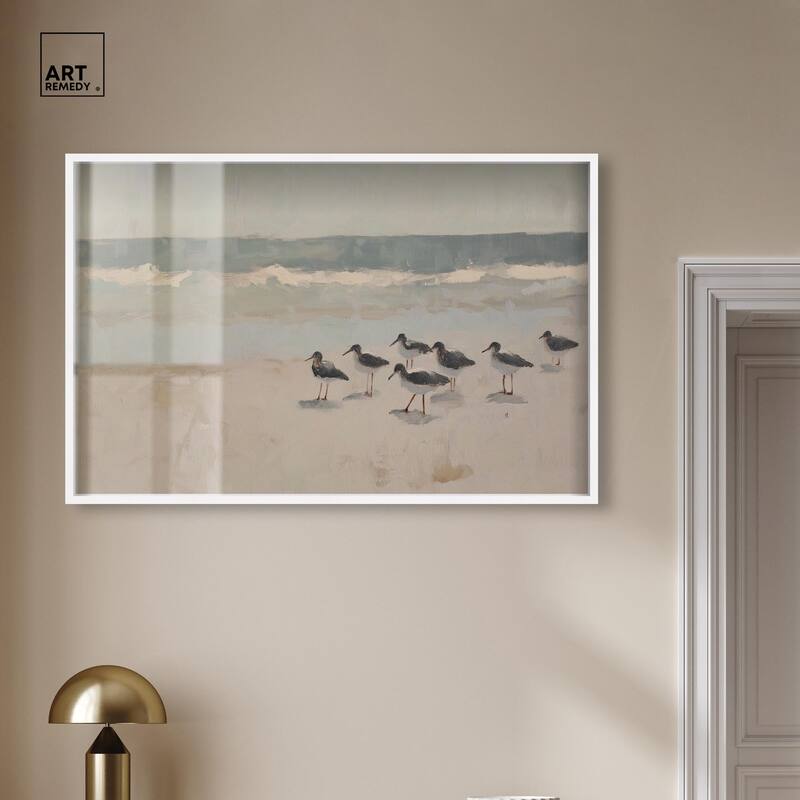 Seagulls at the Beach II Shadowbox by Art Remedy
