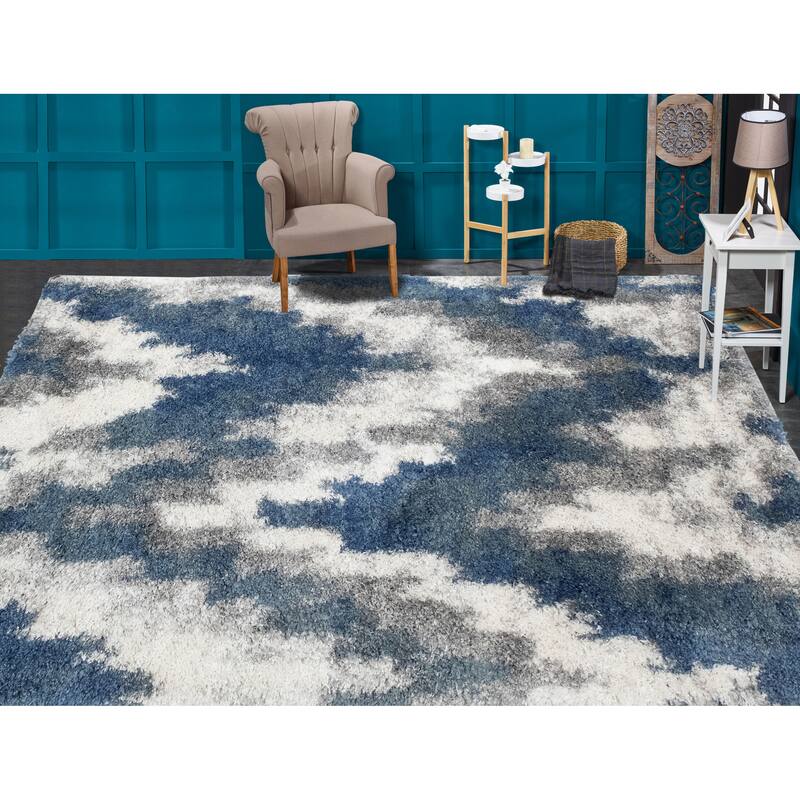 Noori Rug Lux Emma Casual Ikat Pattern 2-inch Thick Shag Rug