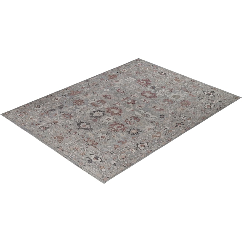 Oushak One-of-a-Kind Hand-Knotted Area Rug - Gray - 8' 10" x 11' 10"
