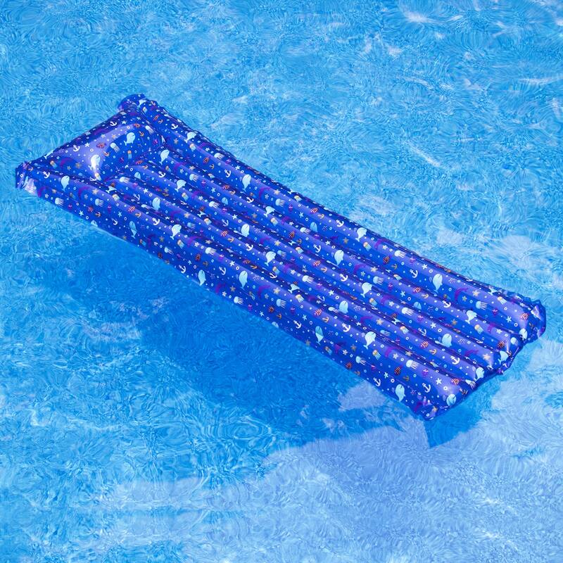 Aquatic Marine Animals Inflatable Pool Raft - 72'' - Blue