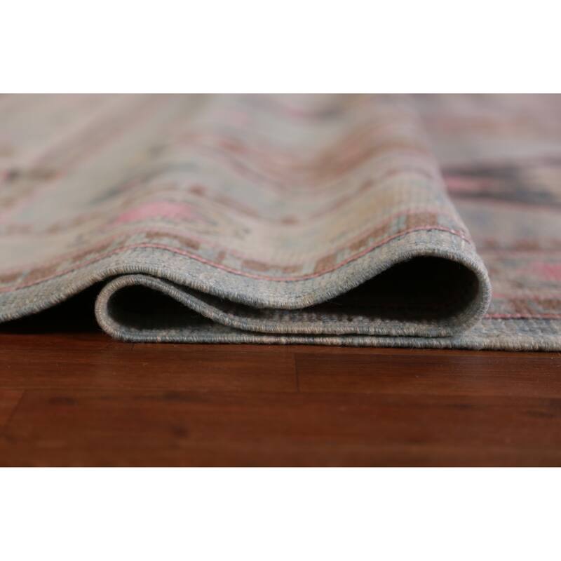 Hand Knotted Oriental 100% Wool Carpet Transitional Geometric Navy Blue & Blues Oushak Area Rug - 11' 1'' X 8' 5''