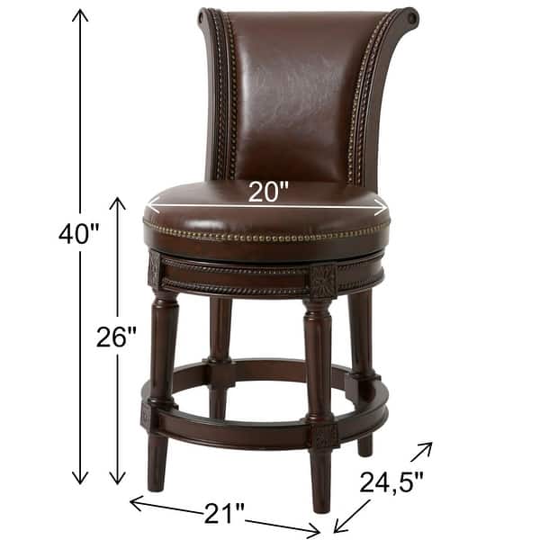Copper Grove Rijssen 26in. Counter-Height Wood Swivel Stool - Bed Bath ...