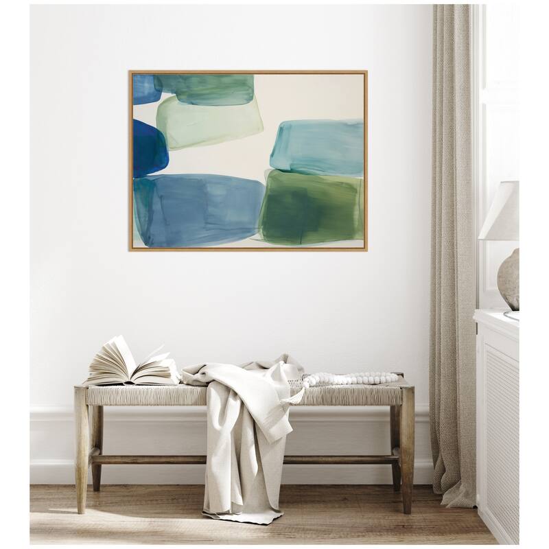 Kate and Laurel Coastal Calm I by Amy Lighthall Framed Canvas Wall Art Print