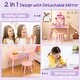 preview thumbnail 6 of 8, Costway Kids Vanity Set Princess Makeup Pretend Play Dressing Mirror - See Details