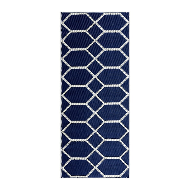 Playa Rug Outdoor Recycled Reversible Plastic Folded Mat/Rug Milan Collection Lightweight & Weather, Water and UV Resistant