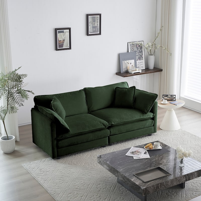 Cloud Chenille Upholstered Modular Sectional Sofa with DIY Combination Design