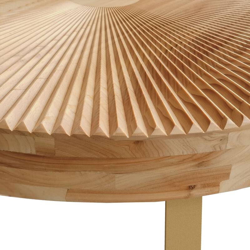 Modern round coffee table with metal legs