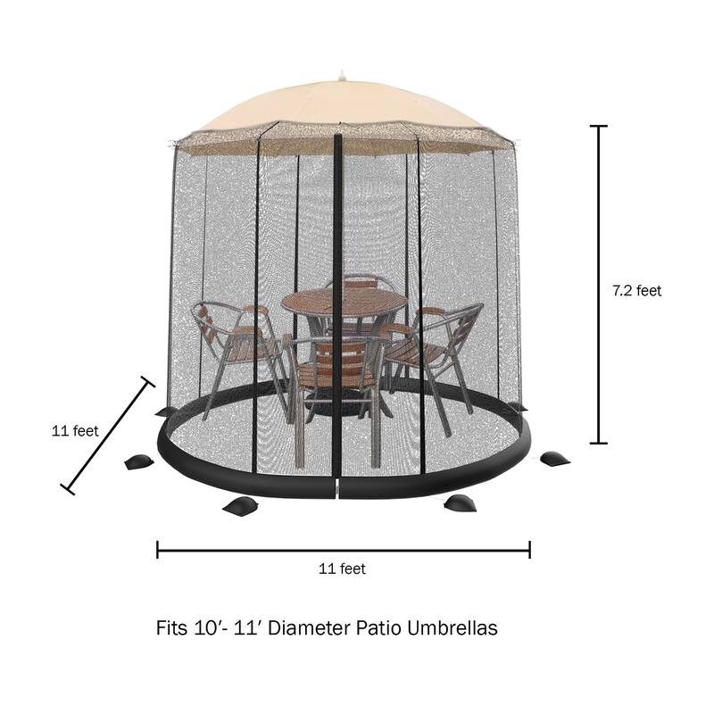 Mosquito Net for Patio Umbrellas - Bug Screen for 10-11ft Umbrellas by Pure Garden