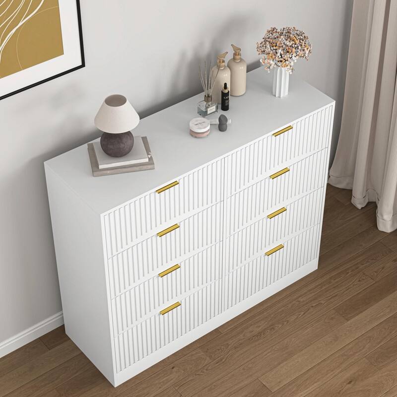 47.2" Modern 8-Drawer Wooden Dresser for Bedroom