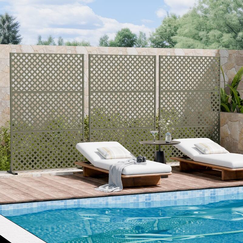 Outdoor Rectangle Privacy Screens Metal Screen Fence Panel