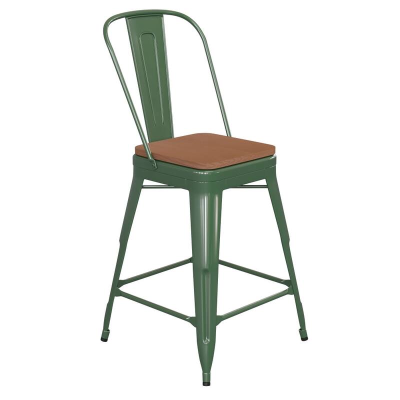 All-Weather Commercial Counter Stool with Removable Back & Poly Resin Seat