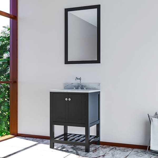 Bomonti Single Bathroom Vanity Set All Solid Wood With 1 Carrera Marble Top On Sale Overstock 32350981