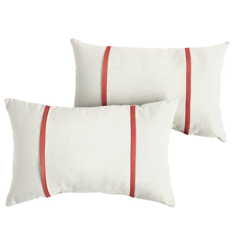 Sorra Home Sunbrella Outdoor Double Petite Flange Pillow Set of 2