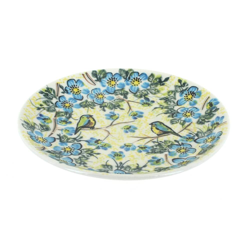 Blue Rose Polish Pottery Vena Dessert Plate