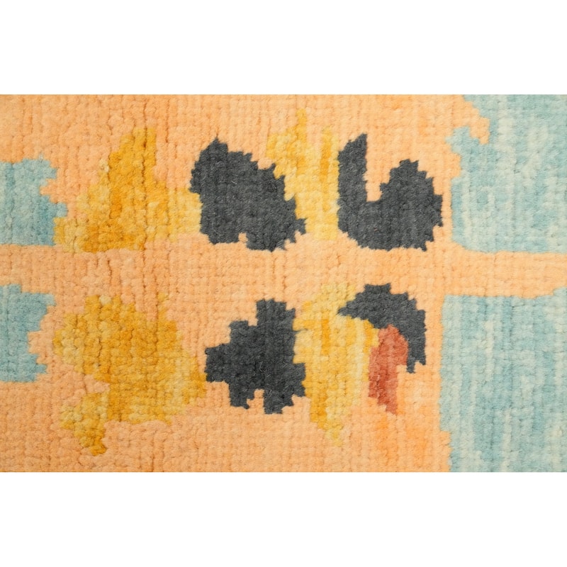 Hand Knotted Oriental 100% Wool Carpet Modern Geometric Oranges & Rust Gabbeh Area Rug - 11' 8'' X 9' 0''