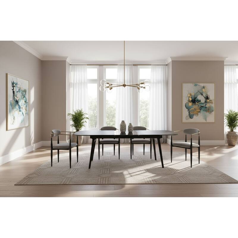 Modrest Addax Modern Black Extendable Dining Table