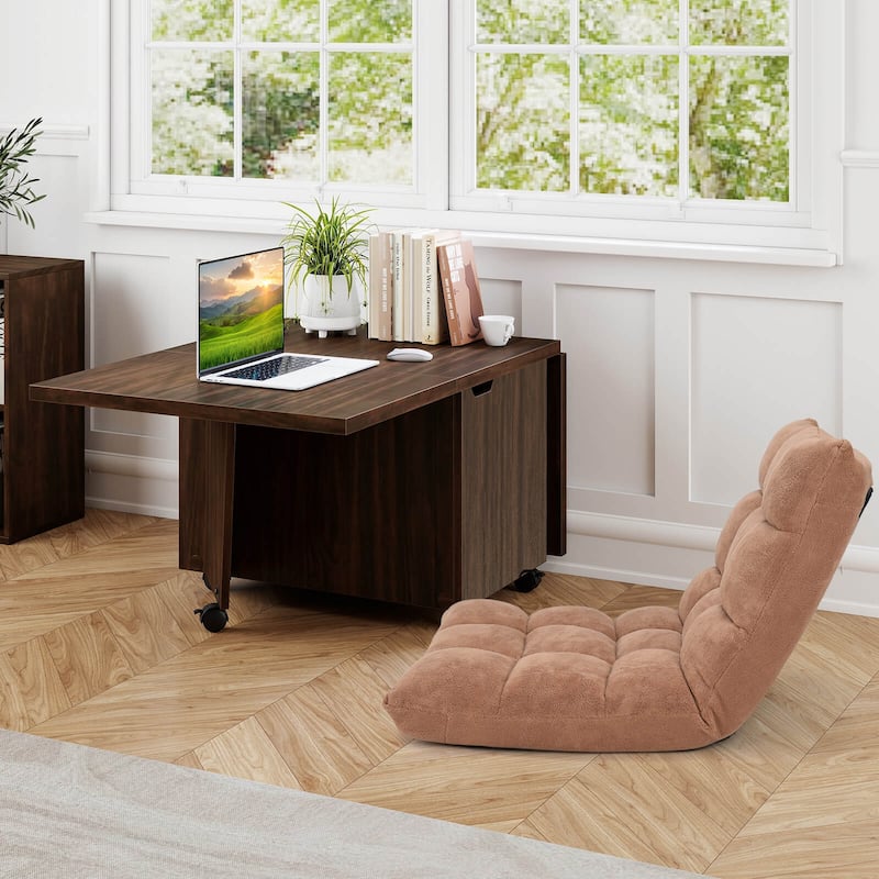 Costway Foldable Coffee Table 48" Extendable Center Table with Storage - See Details
