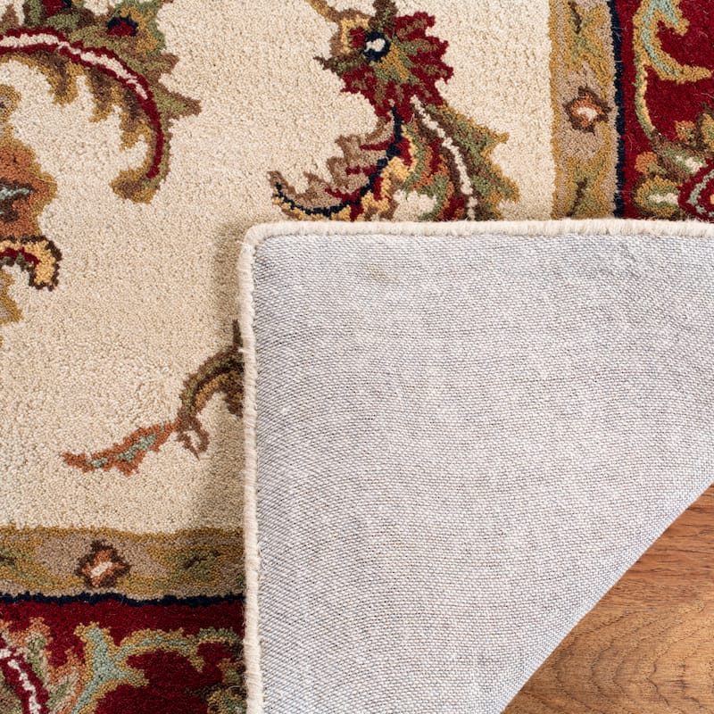 SAFAVIEH Handmade Heritage Block Print Rose Traditional Oriental Wool Rug