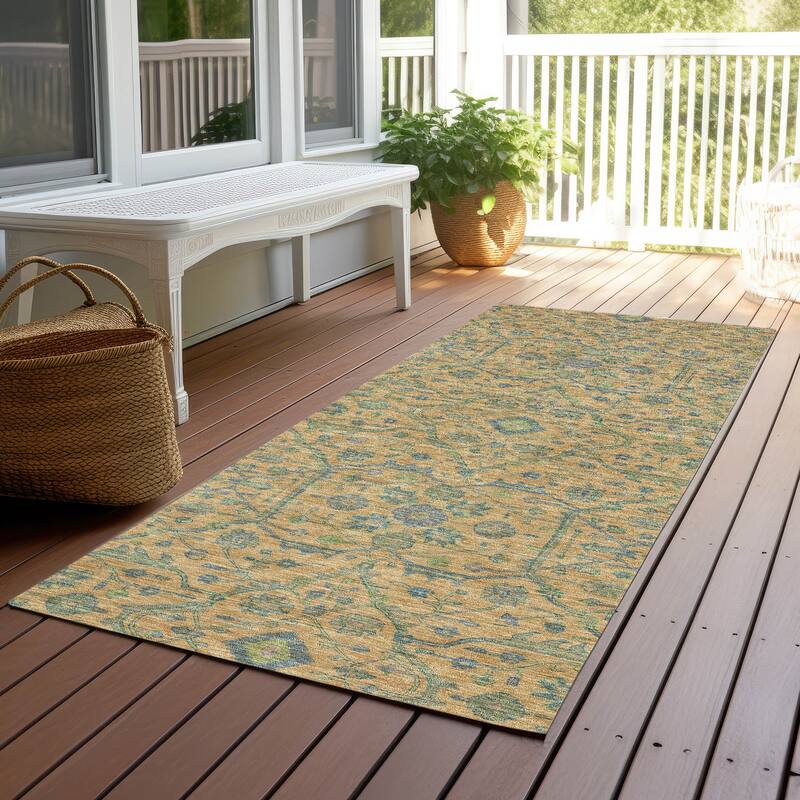 Machine Washable Indoor/ Outdoor Traditional Persian Chantille Rug