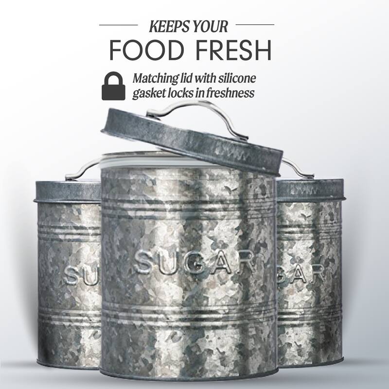 Amici Home Rustic Kitchen Collection Galvanized Storage Canister