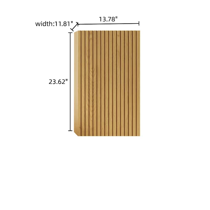 GDFStudio - Mitch Modern Tall Wall-Mounted Bathroom Storage Cabinet with Soft-Close Door, Corolla Oak Woodgrain Finish