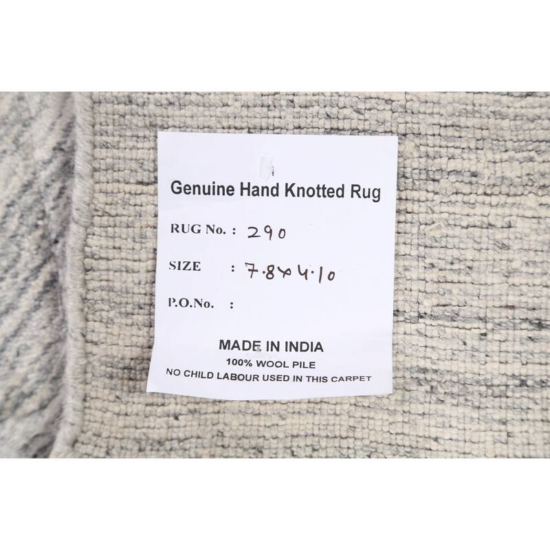 Contemporary Geometric Gabbeh Oriental Area Rug Wool Hand-knotted - 4'10" x 7'8"
