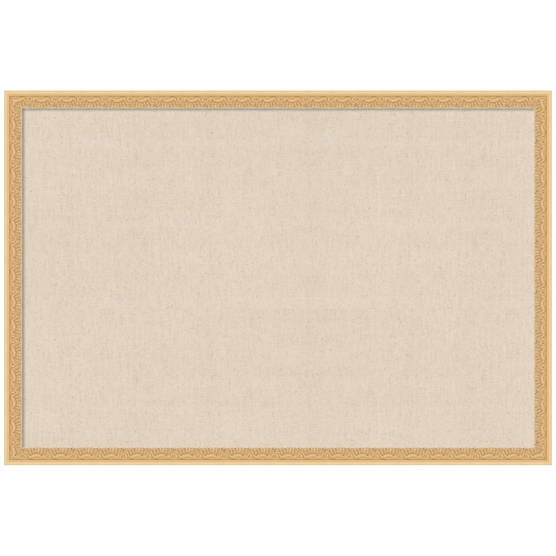 Kate and Laurel Pinboard Neutral Linen - 38x26 - Bethany Gold