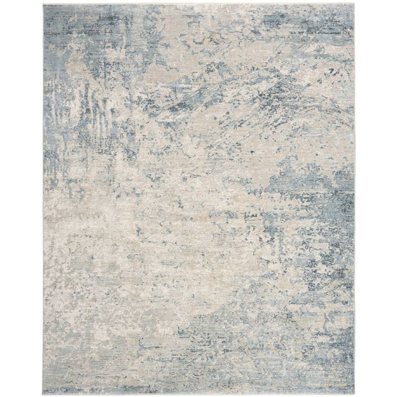 Nourison Enriched Indoor only Abstract Area Rug - Blue/Silver - 9'3" x 12'7"