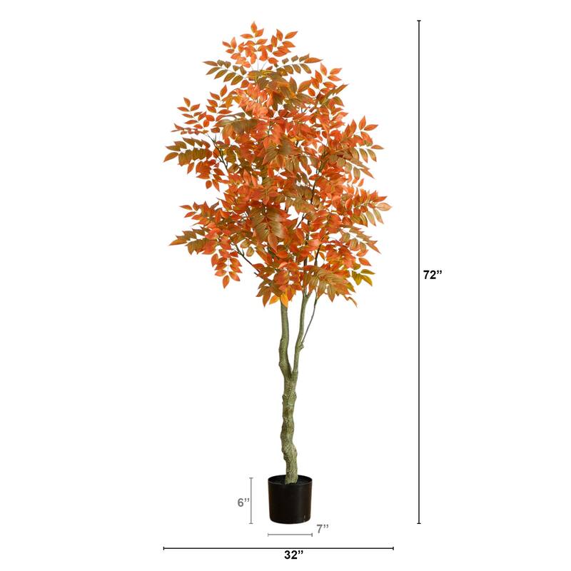 Autumn Sumac Artificial Potted Fall Tree - 6'