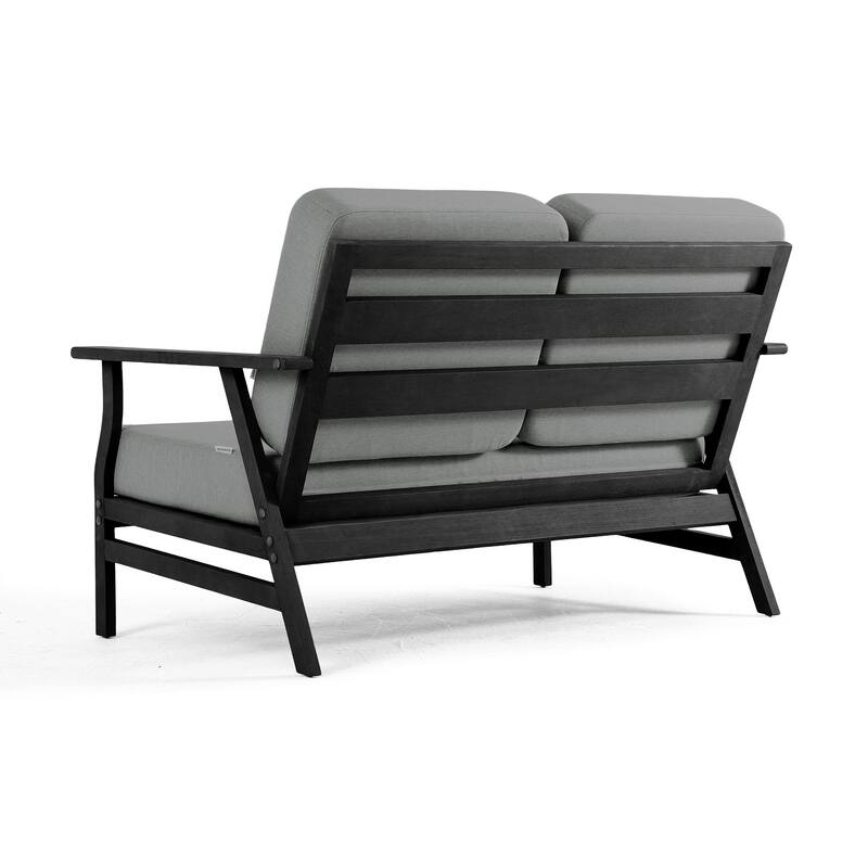 Casual Wood Cushioned 5-Piece Outdoor Patio Conversation Set