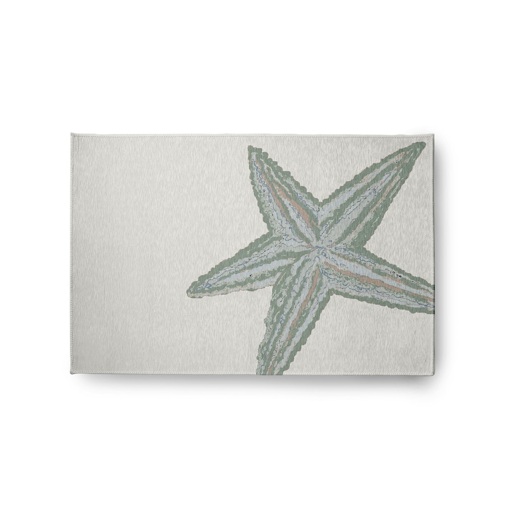 Large Starfish Nautical Chenille Rug