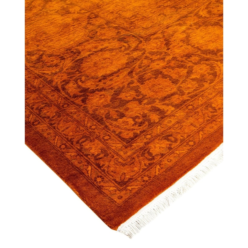 Fine Vibrance, One-of-a-Kind Hand-Knotted Area Rug - Gold, 9' 3" x 12' 3" - 9' 3" x 12' 3"