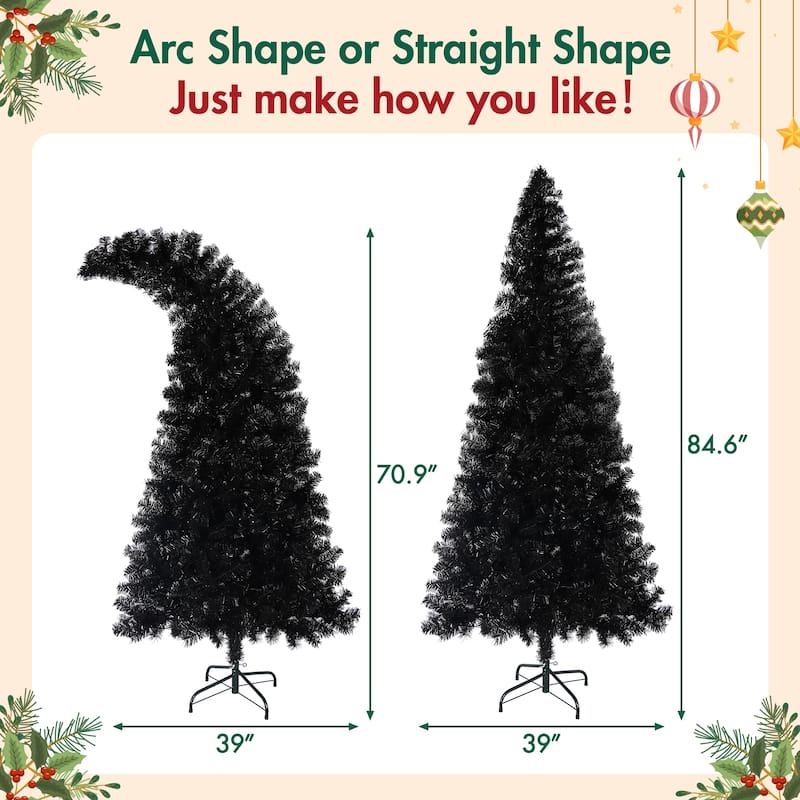 6FT Santa's Hat Shape Artificial Whimsical Xmas Tree with 1050 Tip - N/A