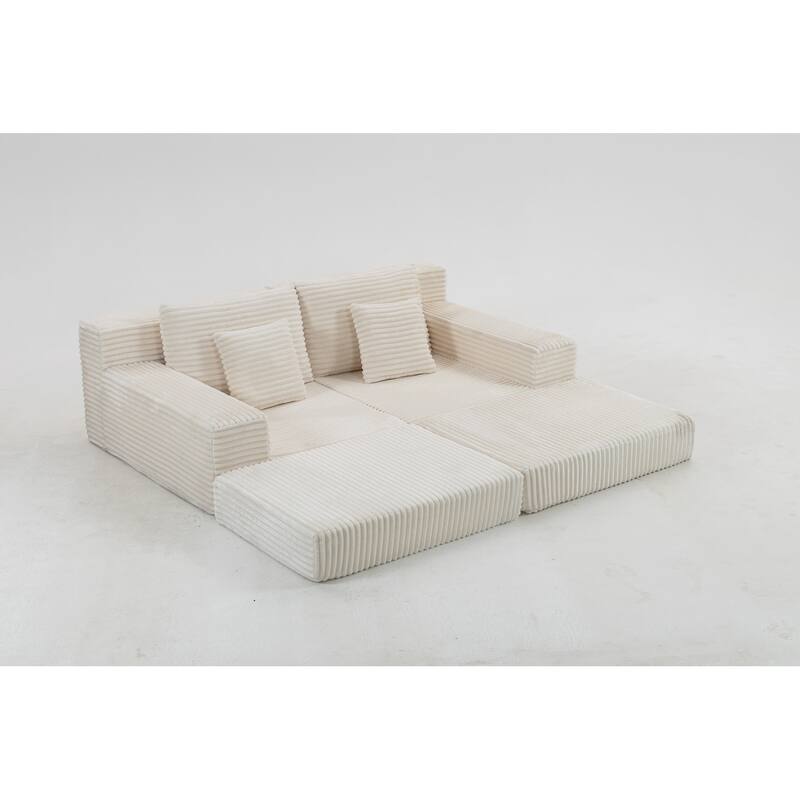 Double Lounge Chaise,Cloud Plush Sofa Bed,Upholstered Boneless Cloud Sofa Deep Seat