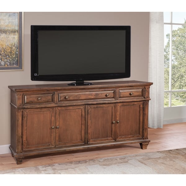 slide 1 of 5, Harbor Point Rustic Cherry 72-inch TV Console by Greyson Living - 72-Inch Wide